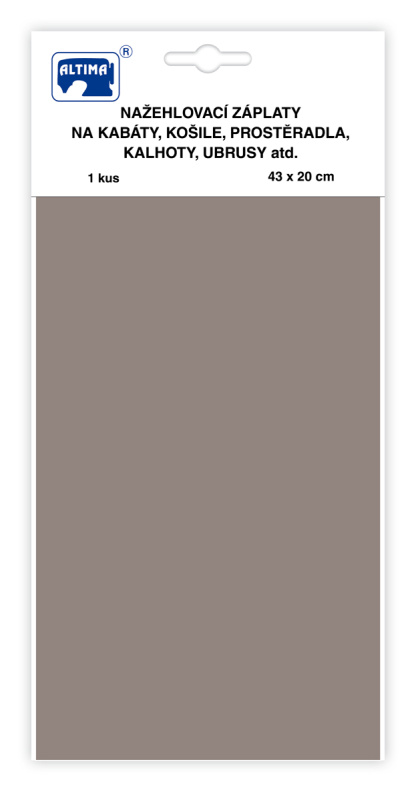 Nažehľovacie záplaty jednofarebné veľké - stredne šedá - visačka